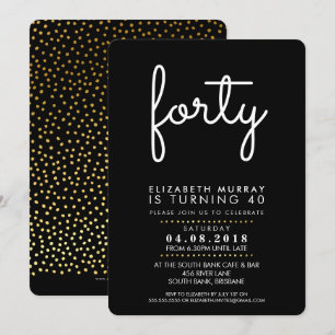 Invitation STYLISH fête de 40e anniversaire QUARANTE INVITATI