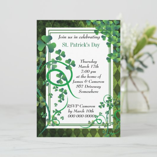 Invitation stylish fleuriste Clover (Debout devant)