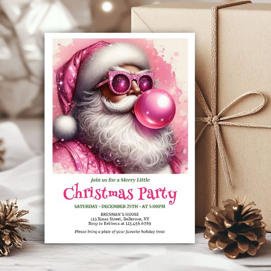 Invitation Stylish Funny Santa Sunglasses Christmas Invites