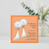 Invitation Stylish Ghost Halloween Party Invite (Debout devant)