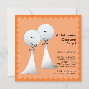 Invitation Stylish Ghost Halloween Party Invite
