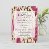 Invitation Stylish Girly Rose White Gold Zebra (Debout devant)