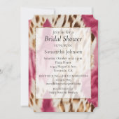 Invitation Stylish Girly Rose White Gold Zebra (Devant)