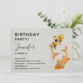Invitation Stylish Gold Koi Fish Anniversaire (Debout devant)