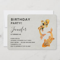 Stylish Gold Koi Fish Anniversaire