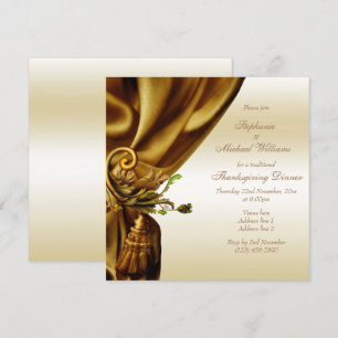 Invitation Stylish Gold Sash MerciGiving