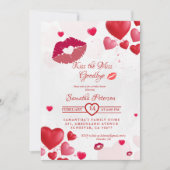 Invitation Stylish  Kiss Miss Goodbye Red Lips Bridal Shower (Devant)