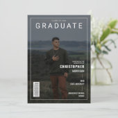 Invitation Stylish Magazine Couverture Photo Graduate Invitat (Debout devant)