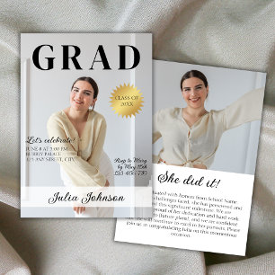 Invitation Stylish Magazine Graduate Photo 2024 Graduation