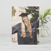 Invitation Stylish Minimalist Graduation Announcment Party (Debout devant)