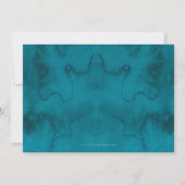 Invitation STYLISH MONOGRAM BAR MITZVAH turquoise en or bleu (Dos)