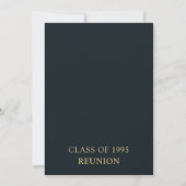 Invitation Stylish Navy Gold Bokeh 30th Class Reunion (Dos)