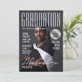 Invitation Stylish Pastel Purple Grad College University  (Debout devant)