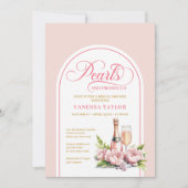 Invitation Stylish Pearls and Prosecco Shower Invite Card (Devant)
