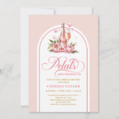 Invitation Stylish petals and prosecco blush and gold invite (Devant)