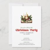 Invitation Stylish Pine Wreath Christmas Candles Invite (Devant)