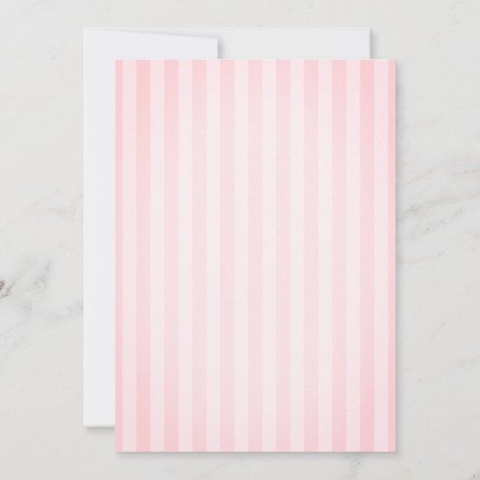 Invitation Stylish Pink Bow Striped Baby Shower (Dos)