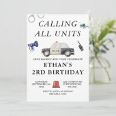 Invitation Stylish Police Kids Birthday (Debout devant)