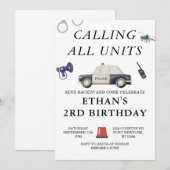 Invitation Stylish Police Kids Birthday (Devant / Derrière)