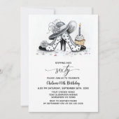 Invitation Stylish Polka Dot High Heel Shoes 60th Birthday (Devant)