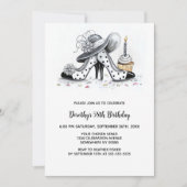 Invitation Stylish Polka Dot High Heel Shoes Birthday Party (Devant)