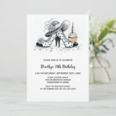 Invitation Stylish Polka Dot High Heel Shoes Birthday Party (Debout devant)