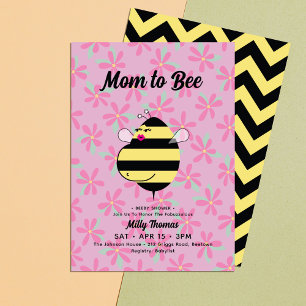 Invitation Stylish Pregnant Maman Abee Baby shower Floral ros