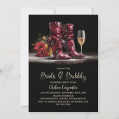 Invitation Stylish Red Sequin Boots and Bubbly Bridal Shower (Devant)