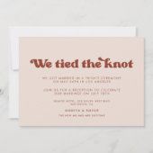 Invitation Stylish retro pêche rose Nous avons attaché la car (Devant)