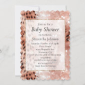 Invitation Stylish Rose rose rose or Leopard Glitz (Devant)