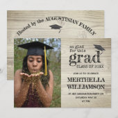 Invitation Stylish Rustic Photo Graduation (Devant / Derrière)