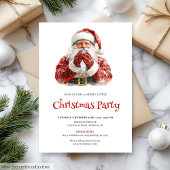 Invitation Stylish Santa Claus Pine Wreath Holiday Dinner 