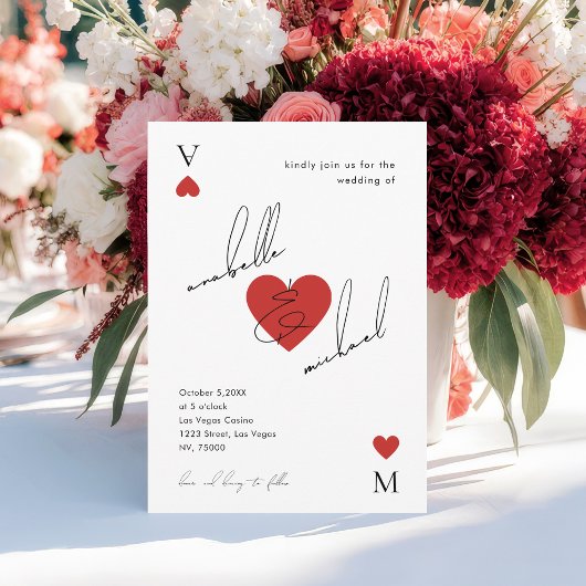 Invitation Stylish Script Casino Vegas Wedding