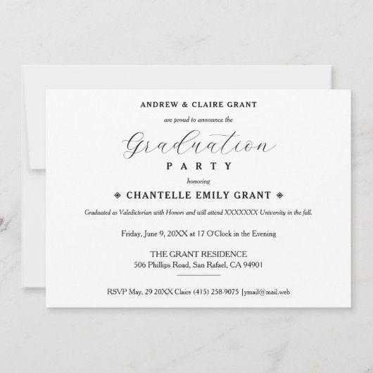Invitation Stylish Script Typographie 3 Photos Timeline (Dos)