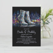 Invitation Stylish Sequin Boots and Bubbly Bridal Shower (Debout devant)