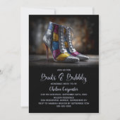 Invitation Stylish Sequin Boots and Bubbly Bridal Shower (Devant)