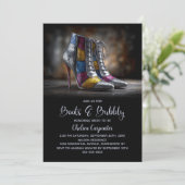 Invitation Stylish Sequin Boots and Bubbly Bridal Shower (Debout devant)