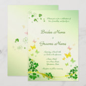 Invitation Stylish Shamrock Wedding (Devant / Derrière)