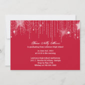 Invitation Stylish Strings of Light Red Photo Graduation 2014 (Dos)