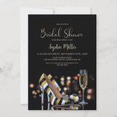 Invitation Stylish Striped High Heel Shoes Bridal Shower (Devant)