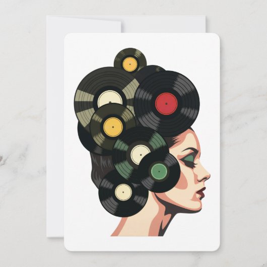 Invitation Stylized Retro Vinyl Record Poster Art (Devant)