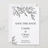 Invitation Stylo & Encre Rose Mariage Enregistrer La Date (Devant)