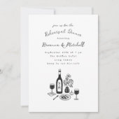 Invitation Stylo et Encre Whimsical main tiré Dîner de répéti (Devant)