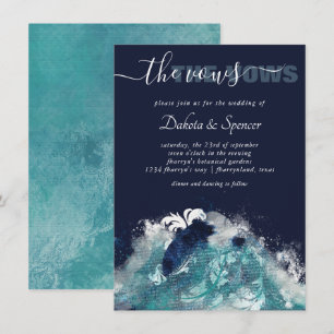 Invitation Sublimation d'onde   Eau marémotrice bleu-vert