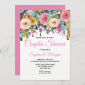 Invitation Sublime Rose Floral Couples Colorful Couples Invit (Devant / Derrière)
