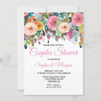 Sublime Rose Floral Couples Colorful Couples Invit