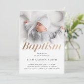 Invitation Subtil script de croix manuscrit photo de Christen (Debout devant)