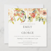 INVITATION SUBTILE BLUSH PEACH ROSE COULEUR D'EAU MARIAGE FLO (Devant)