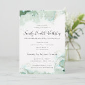 INVITATION SUBTLE AQUA MODERNE ABSTRAIT GÉOMÉTRIQUE ART ÉVÉNE (Debout devant)