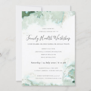 INVITATION SUBTLE AQUA MODERNE ABSTRAIT GÉOMÉTRIQUE ART ÉVÉNE